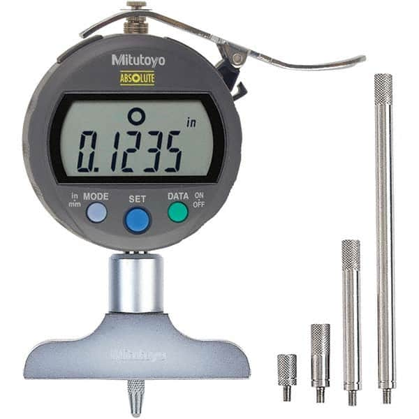 Mitutoyo - Electronic Depth Gages Minimum Measurement (Decimal Inch): 0 Maximum Measurement (Decimal Inch): 8.0000 - All Tool & Supply