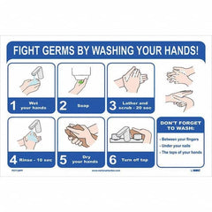 NMC - 1 5-Piece "Fight Germs By Washing Your Hands!", 12" Wide x 18" High, Paper Safety Sign - All Tool & Supply