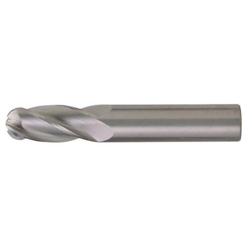 ‎1/32″ Dia. × 1/8″ Shank × 0.094″ DOC × 1-1/2″ OAL, Carbide TiAlN, Spiral , 4 Flute, CW Helix, Round, Ballnose End Mill