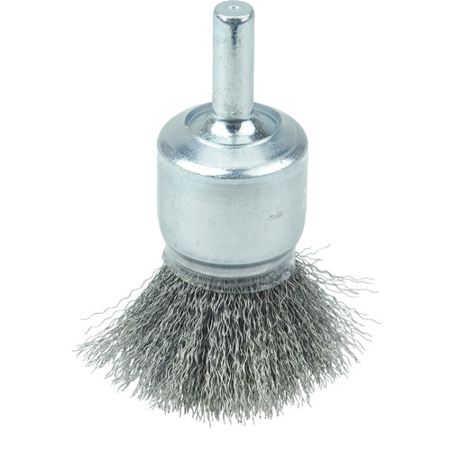 3/4″ Coated Cup Crimped Wire End Brush, .006″ Steel Fill - All Tool & Supply