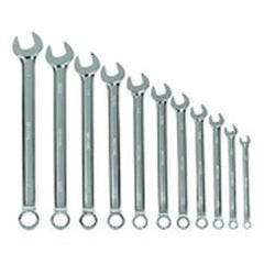 11 Pieces - Chrome - High Polished Wrench Set - 3 /8 - 1" - All Tool & Supply