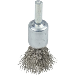 1/2″ Coated Cup Crimped Wire End Brush, .0104″ Stainless Steel Fill - All Tool & Supply