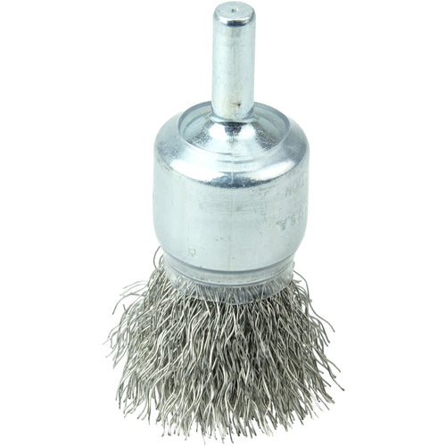 3/4″ Coated Cup Crimped Wire End Brush, .0104″ Stainless Steel Fill - All Tool & Supply