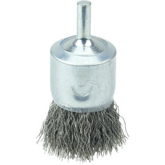 1″ Coated Cup Crimped Wire End Brush, .0104″ Stainless Steel Fill - All Tool & Supply