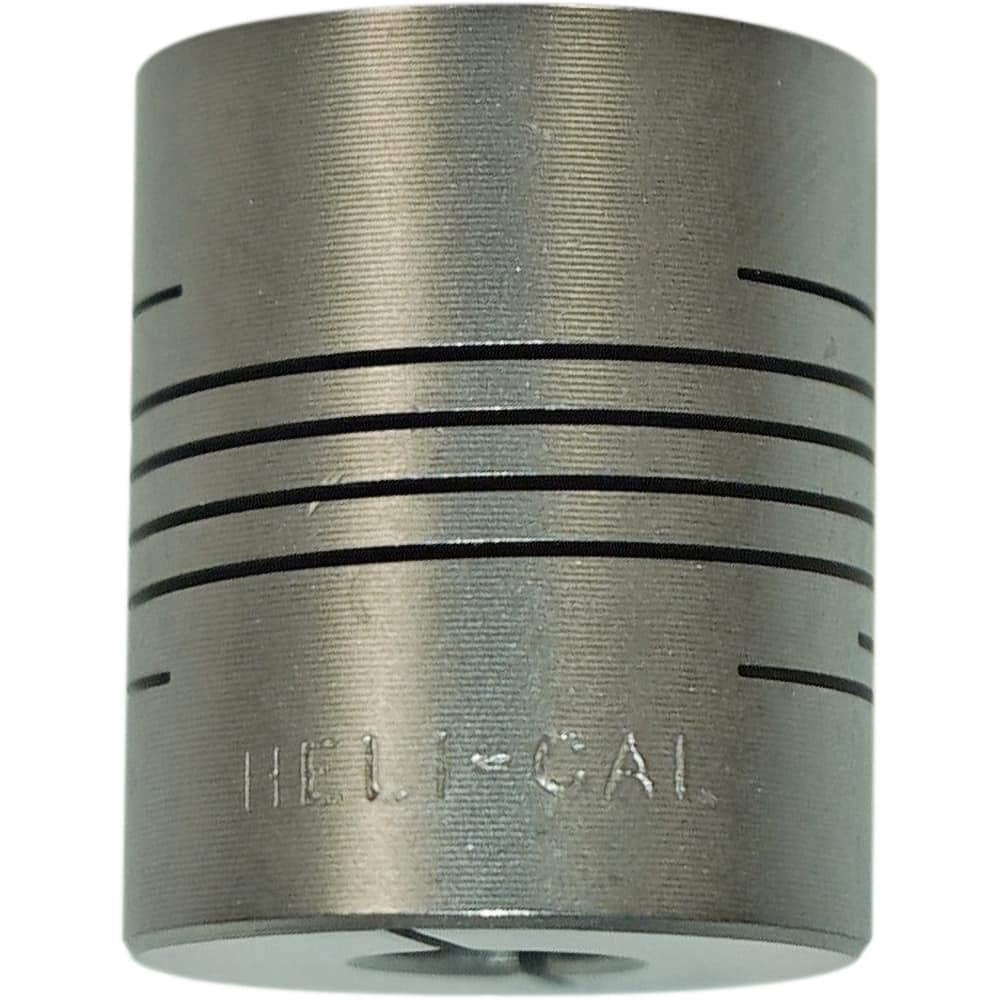 Heli-Cal - Flexible Coupling; Type: Clamp Hub ; Maximum Bore Diameter (Inch): .625 ; Minimum Bore Diameter (Decimal Inch): 0.5000 ; Outside Diameter (Inch): 2 ; Overall Length (Inch): 3 ; Material: Aluminum - Exact Industrial Supply