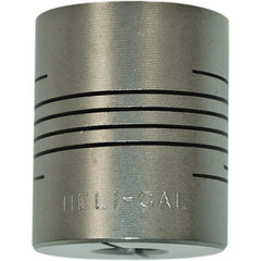 Heli-Cal - Flexible Coupling; Type: Set Screw Hub ; Maximum Bore Diameter (Inch): .250 ; Minimum Bore Diameter (Decimal Inch): 0.1560 ; Outside Diameter (Inch): 1 ; Overall Length (Inch): 1 ; Material: Aluminum - Exact Industrial Supply