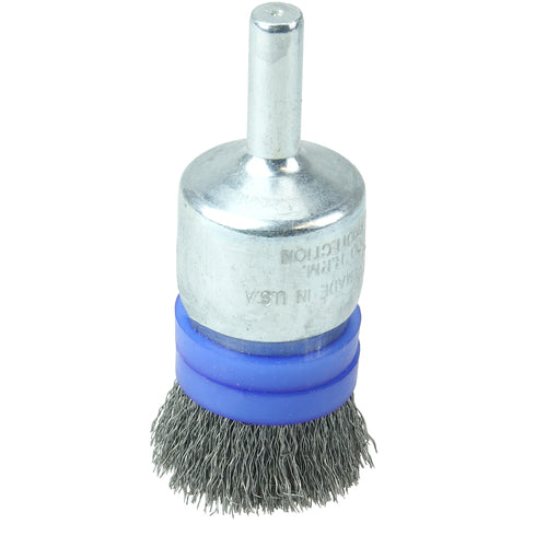 3/4″ Banded Crimped Wire End Brush, .006″ Steel Fill - All Tool & Supply