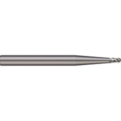 Micro 100 - Ball End Mills; Mill Diameter (Decimal Inch): 0.0313 ; Number of Flutes: 4 ; Length of Cut (Inch): 5/64 ; Length of Cut (Decimal Inch): 0.0780 ; Material: Solid Carbide ; Overall Length (Inch): 1-1/2 - Exact Industrial Supply