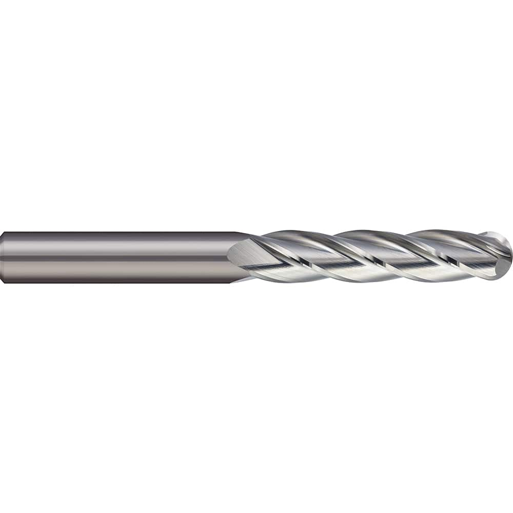 Micro 100 - Ball End Mills; Mill Diameter (mm): 14.00 ; Mill Diameter (Decimal Inch): 0.5512 ; Number of Flutes: 4 ; Length of Cut (mm): 75.0000 ; Length of Cut (Decimal Inch): 2.9528 ; Material: Solid Carbide - Exact Industrial Supply