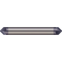 Micro 100 - 3/8" Diam 60°/120° 6-Flute Double End Solid Carbide Chamfer Mill - Exact Industrial Supply