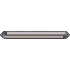 Micro 100 - 3/16" Diam 100°/80° 4-Flute Double End Solid Carbide Chamfer Mill - Exact Industrial Supply