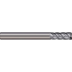 Corner Radius End Mill: 3/8″ Dia, 5/8″ LOC, 0.02″ Radius, 5 Flutes, Solid Carbide 2-1/2″ OAL, 3/8″ Shank Dia, 38 ° Helix, Bright/Uncoated, Corner Radius End