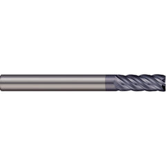 Corner Radius End Mill: 1/2″ Dia, 1″ LOC, 0.06″ Radius, 5 Flutes, Solid Carbide 3″ OAL, 1/2″ Shank Dia, 38 ° Helix, nACRo Coated, Corner Radius End