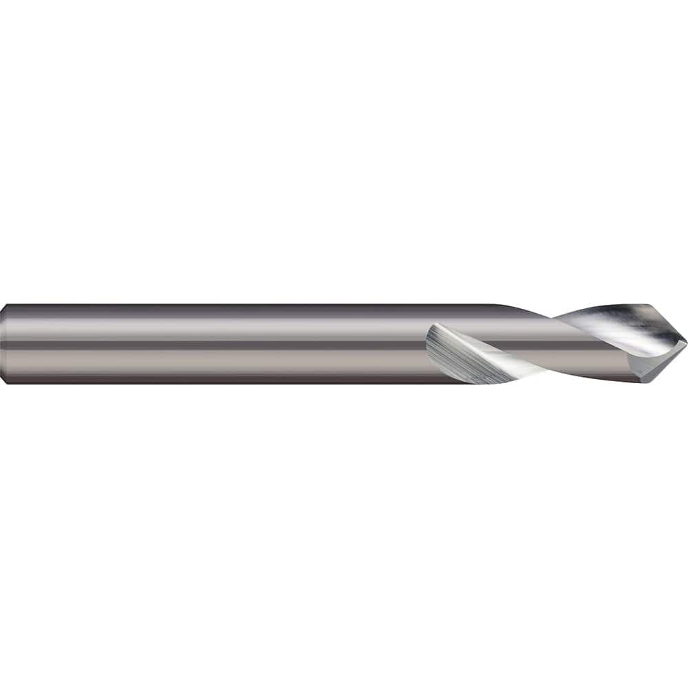 Micro 100 - 5/8" Body Diam, 82°, 2-1/2" OAL, 2-Flute Solid Carbide Spotting Drill - Exact Industrial Supply