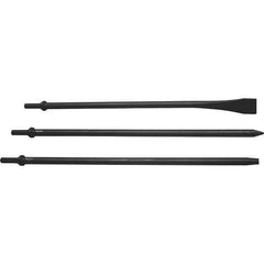 Mayhew - 1-1/8" Head Width, 18" OAL, Long Punch & Scraper Set - Round Drive, Round Shank, Steel - All Tool & Supply