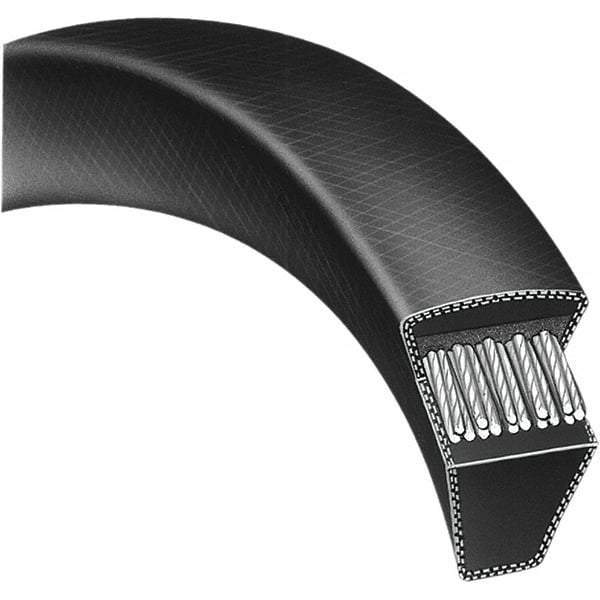 Bando - Section A, 1/2" Wide, 118" Outside Length, Timing Belt - Neoprene Rubber, Black, Variable Speed, No. A116 - All Tool & Supply