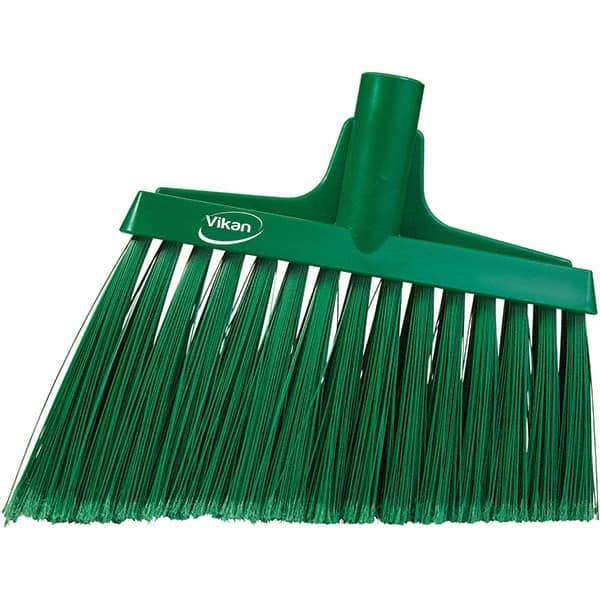 Vikan - 11-1/2" Wide, Green Polyester Bristles, Angled Broom - Flagged, Water Resistant - All Tool & Supply