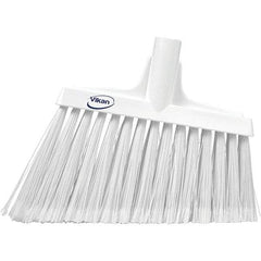 Vikan - 11-1/2" Wide, White Polyester Bristles, Angled Broom - Flagged, Water Resistant - All Tool & Supply