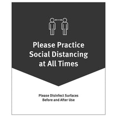 Ability One - Safety Signs; Message Type: Warning & Safety Reminder Signs ; Message or Graphic: Social Distancing Reminder ; Sign Header: Social Distancing Reminder ; Legend: Social Distancing Reminder ; Language: English ; Material: PVC - Exact Industrial Supply