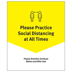 Ability One - Safety Signs; Message Type: Warning & Safety Reminder Signs ; Message or Graphic: Social Distancing Reminder ; Sign Header: Social Distancing Reminder ; Legend: Social Distancing Reminder ; Language: English ; Material: PVC - Exact Industrial Supply