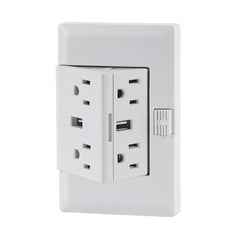 The OUTlet - Straight Blade Receptacles; Receptacle Type: Duplex Receptacle ; Grade: Residential ; Color: White ; NEMA Configuration: 5-15R ; Amperage: 15 ; Voltage: 120 - Exact Industrial Supply