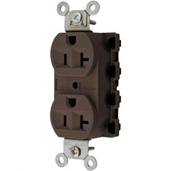 Hubbell Wiring Device-Kellems - 125V 20A NEMA 5-20R Specification Grade Brown Straight Blade Duplex Receptacle - All Tool & Supply