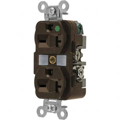 Hubbell Wiring Device-Kellems - 250 VAC 20A NEMA 6-20R Hospital Grade Brown Straight Blade Duplex Receptacle - All Tool & Supply