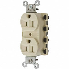 Hubbell Wiring Device-Kellems - 125V 15A NEMA 5-15R Specification Grade Ivory Straight Blade Duplex Receptacle - All Tool & Supply