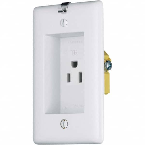 Hubbell Wiring Device-Kellems - 125V 15A NEMA 5-15R Residential Grade White Straight Blade Single Receptacle - All Tool & Supply