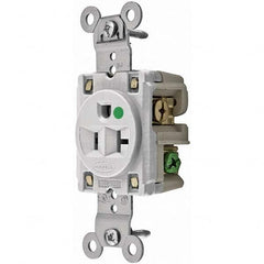 Hubbell Wiring Device-Kellems - 125V 20A NEMA 5-20R Hospital Grade White Straight Blade Single Receptacle - All Tool & Supply