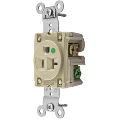 Hubbell Wiring Device-Kellems - 125V 20A NEMA 5-20R Hospital Grade Ivory Straight Blade Single Receptacle - All Tool & Supply