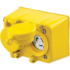 Hubbell Wiring Device-Kellems - 277 VAC 15A NEMA 7-15R Industrial Grade Yellow Straight Blade Duplex Receptacle - All Tool & Supply