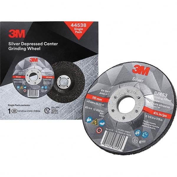 3M - Depressed-Center Wheels Wheel Diameter (Inch): 4-1/2 Wheel Thickness (Decimal Inch): 0.2500 - All Tool & Supply