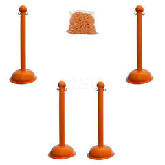 Barrier Rope & Chain; Type: Stanchion & Chain Kit; Material: Plastic; Color: Safety Orange; Rope/Chain Material: Plastic; Hook Fitting Material: None; Snap End Material: None; Color: Orange; Length (Feet): 30.00; 30.000; Overall Length: 30.00; Includes: (