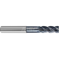 Square End Mill: 1/8'' Dia, 3/8'' LOC, 3/16'' Shank Dia, 2'' OAL, 4 Flutes, Solid Carbide Single End, AlCrN Finish, Helical Flute, Variable Helix, Centercutting, RH Cut, RH Flute, Series 6485