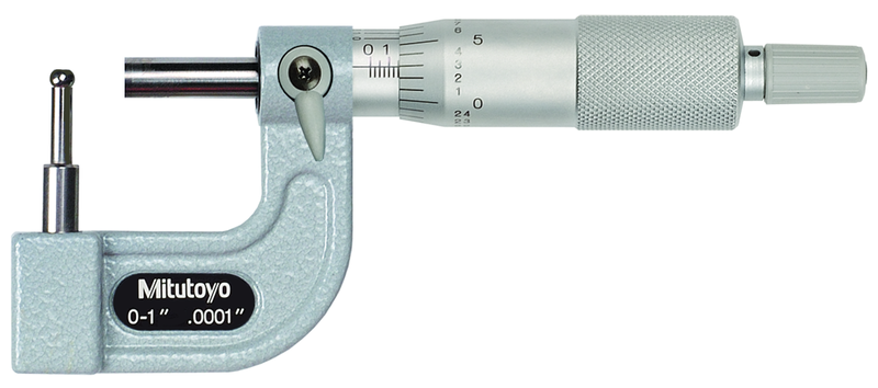 0 - 1'' Measuring Range - .0001 Graduation - Ratchet Thimble - Carbide Face - Tubing Micrometer - All Tool & Supply