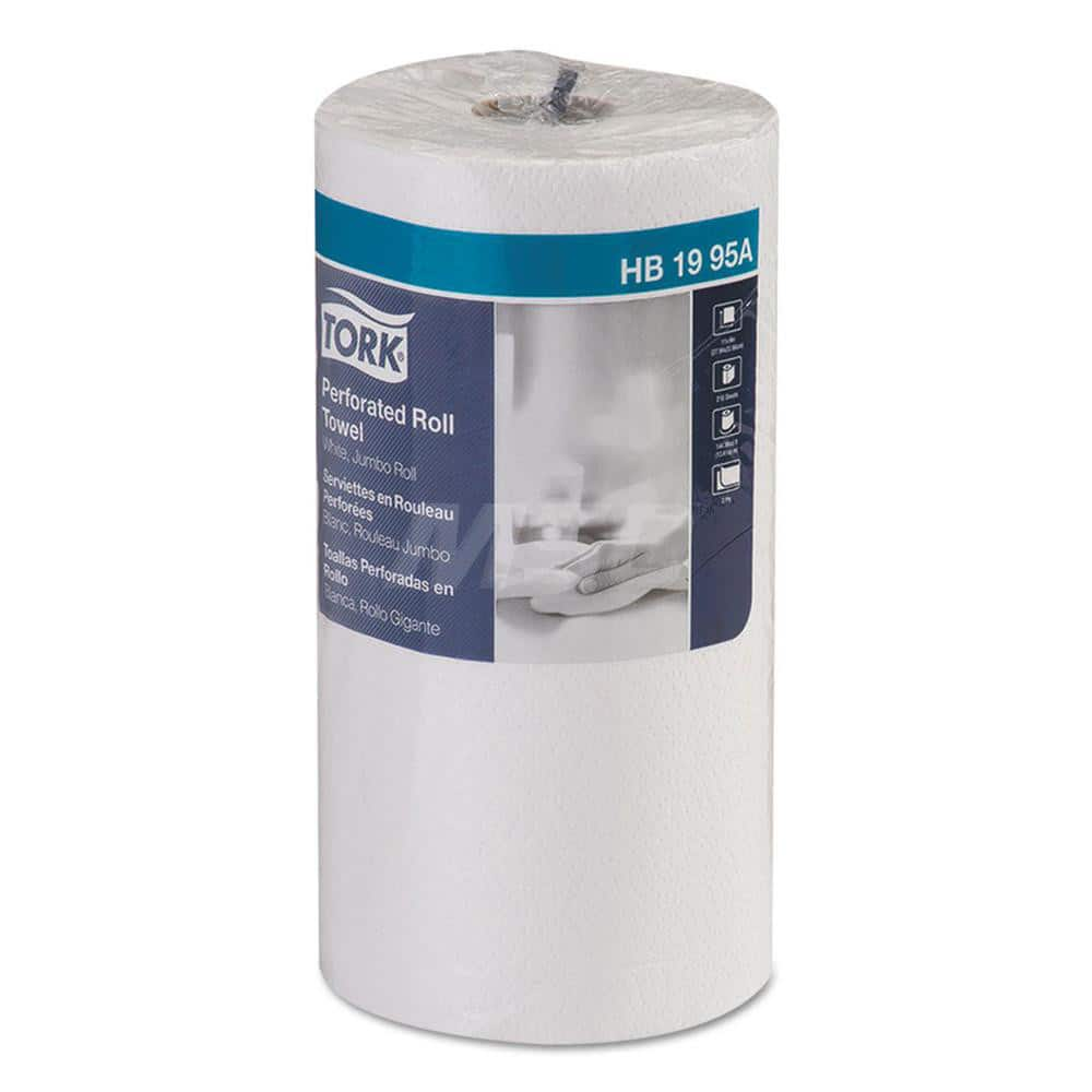 Paper Towels: Perforated Roll, Roll, 2 Ply, Recycled Fiber, White 158' Roll Length, 210 Sheets