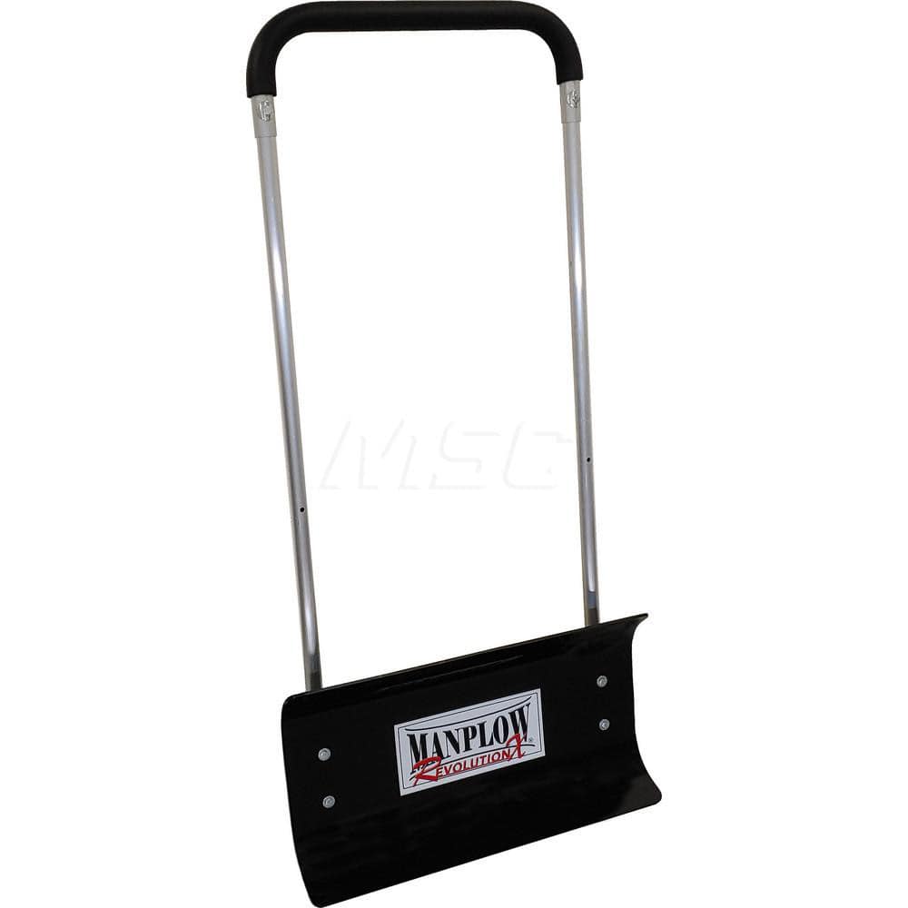 Snow Shovels & Scrapers; Type: Pusher Shovel; Blade Width (Decimal Inch): 24; Blade Material: Polyethylene; Handle Length (Inch): 48; 54.00; Blade Length: 16; Blade Thickness: .25; Blade Color: Black; Handle Type: Straight; Handle Material: Aluminum; Leng