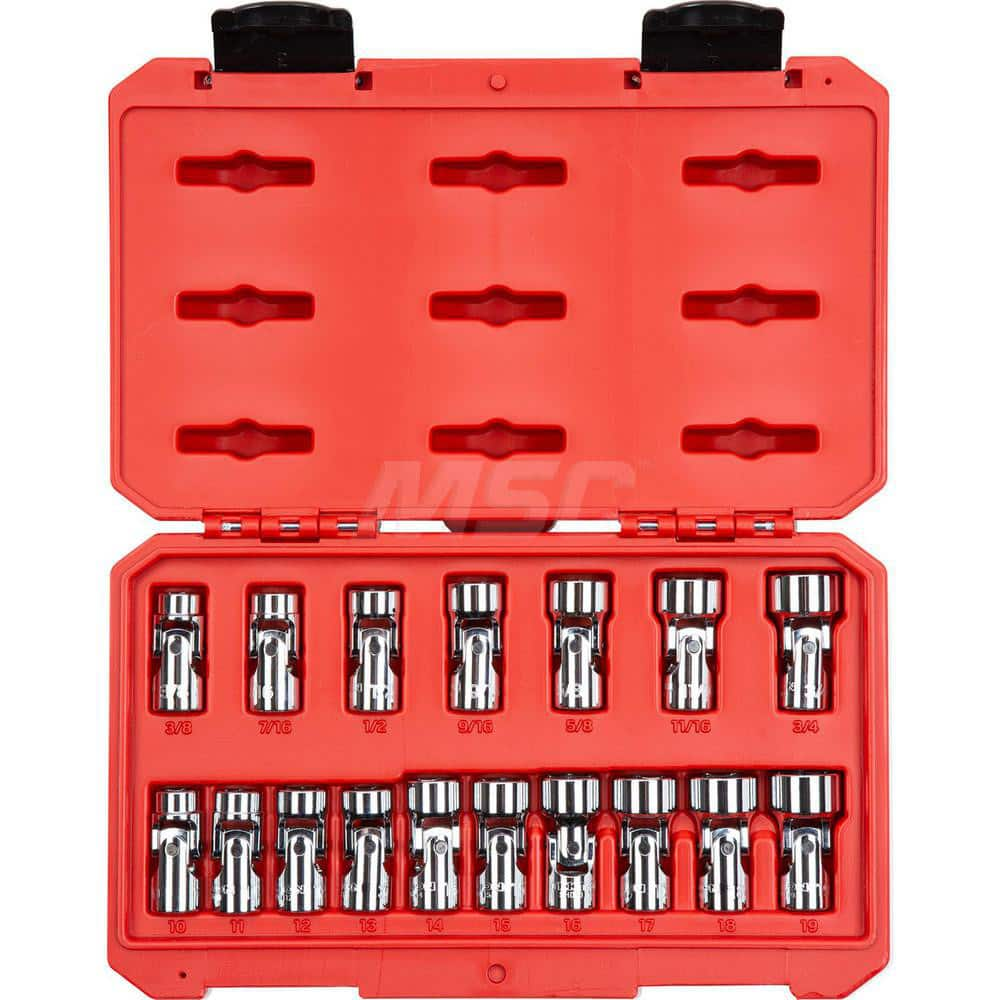 Socket Set: 3/8″ Drive 3/8 to 3/4″ Socket, 6 Point