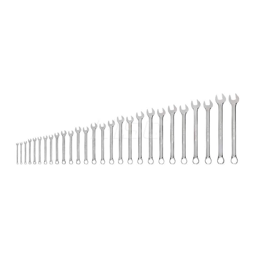 Wrench Set: 27 Pc, Metric Chrome-Plated