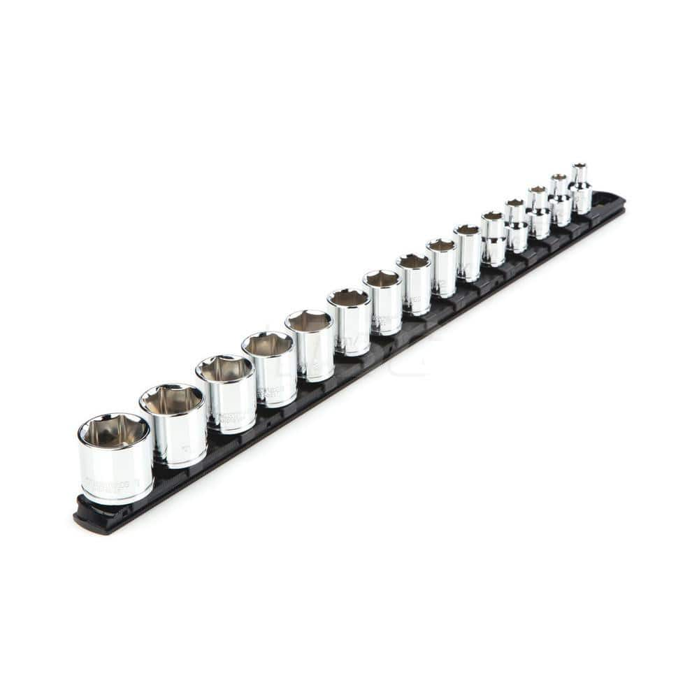 Socket Set: 3/8″ Drive 1/4 to 1″ Socket, 6 Point