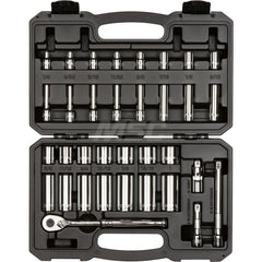 Socket Set: 3/8″ Drive 1/4 to 1″ Socket, 6 Point