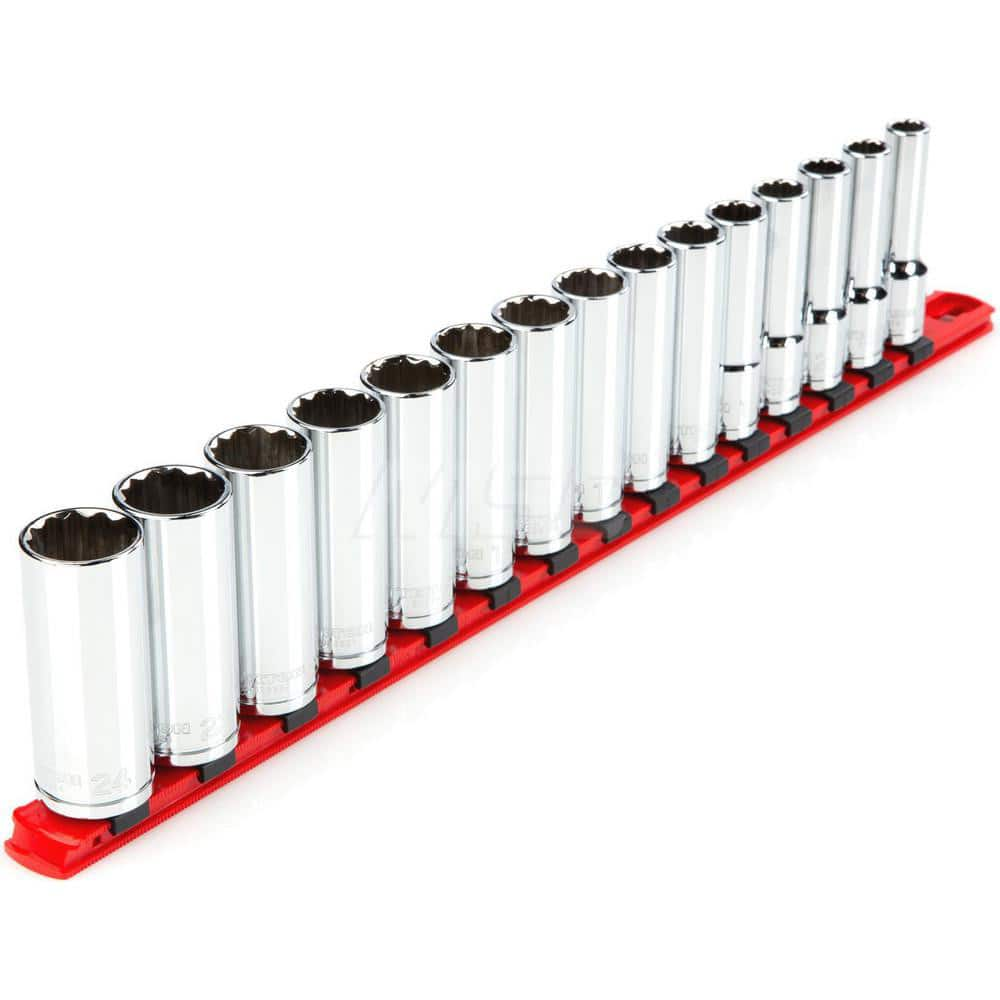 Socket Set: 1/2″ Drive 10 to 24 mm Socket, 12 Point