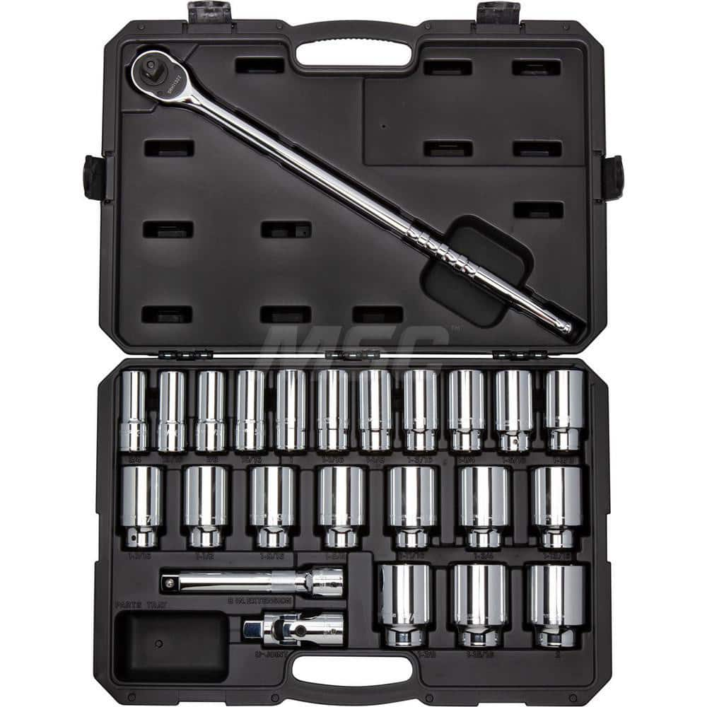 Socket Set: 3/4″ Drive 3/4 to 2″ Socket, 6 Point