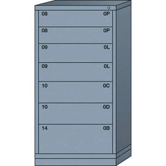 Lyon - 7 Drawer, Standard Eye-Level - Multiple Drawer Access Cabinet - Steel, 30" Wide x 28-1/4" Deep x 59-1/4" High, Dove Gray - All Tool & Supply