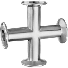 Value Collection - Sanitary Stainless Steel Pipe Fittings Type: Cross Style: Quick-Clamp - All Tool & Supply