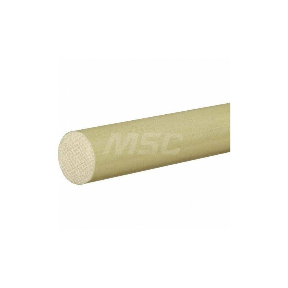 Plastic Rod: Garolite (G-10 & FR4), 4' Long, 5/8″ Dia, Yellow Rockwell M-110