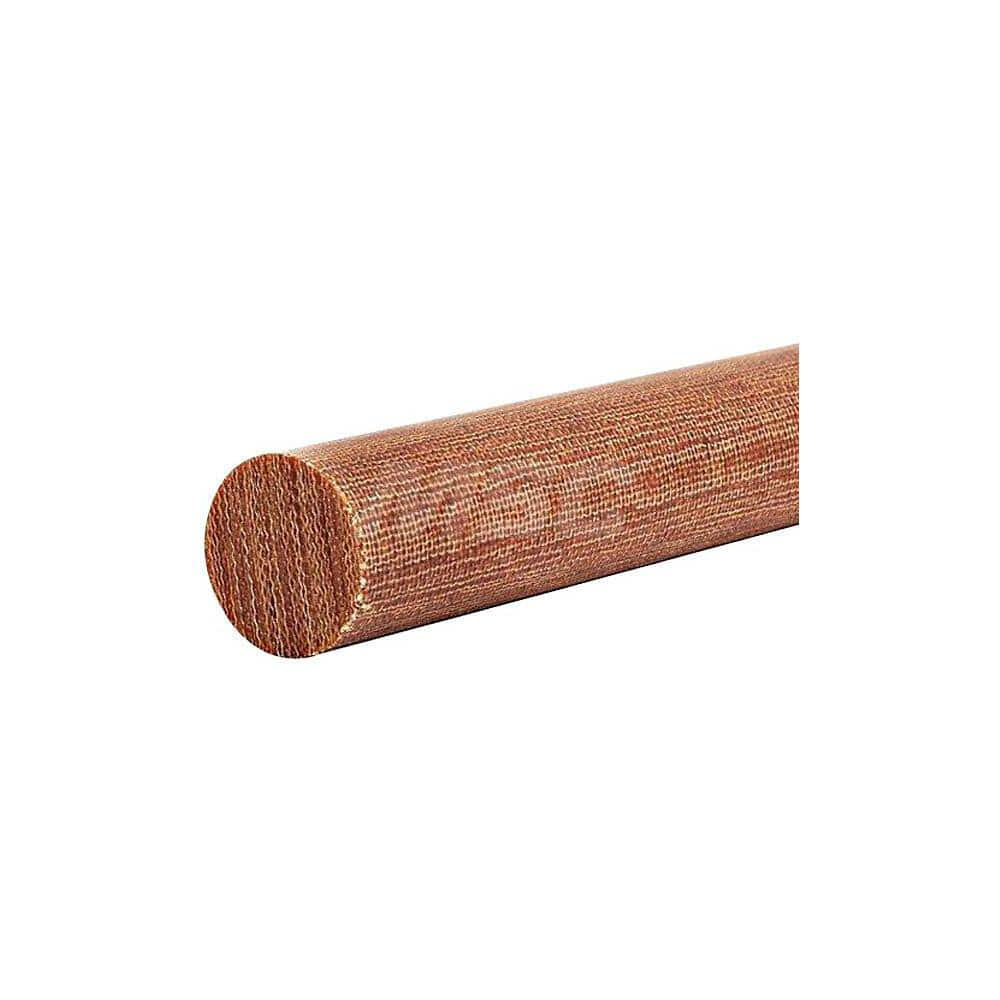 Plastic Rod: Garolite, 4' Long, 9/16″ Dia, Brown Rockwell M-100