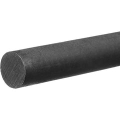 Plastic Rod: Acetal, 6' Long, 3/8″ Dia, Black Rockwell M-90