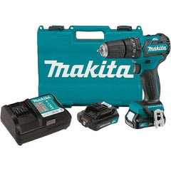 Makita - 12 Volt 3/8" Keyless Chuck Cordless Hammer Drill - 0 to 22,500 BPM, 0 to 1,500 RPM, Reversible - All Tool & Supply